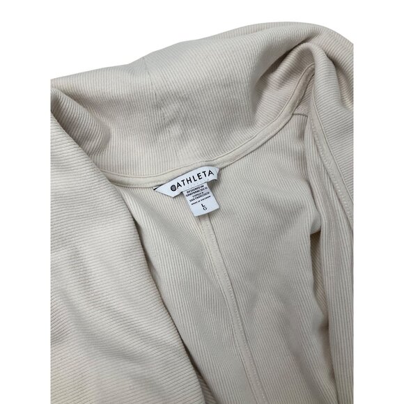 Athleta Pranayama Restore Rib Wrap Cardigan L Open Front Beige Womens - Picture 6 of 8